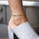 Women Colorful Crystal Ankle Bracelet Anklet Adjustable Chain Foot Beach Jewelry