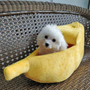 Cute Banana Shape Pets Bed House Warm Cat Nest Dog Mat Kennel (Yellow L)