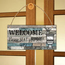 Wall ARTS Printed Wood Plaque Door Hanging Welcome Sign Please Seat Yourself