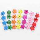 100pcs Mixed Christmas  Flower Sewing Scrapbook Craft Wooden Buttons DIY