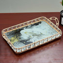 Rectangle Golden Mirror Candle Table Centrepiece Serving Tray Decorative Plate