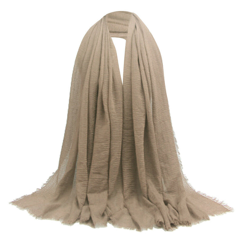 2 Pcs Fashion Soft Cotton Long Scarf Plain Hijab Jewish Head Scarves Wrap
