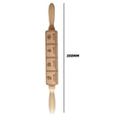 Christmas Elk Print Wooden Rolling Pin Dough Engraved Roller Biscuit Baking
