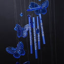 Wind chime sound tubes Butterfly Feng Shui windchimes House Decoration, Blu