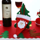Christmas Old Man Hat Shaped Fork Pocket Storage Bag Pouch Table Decoration