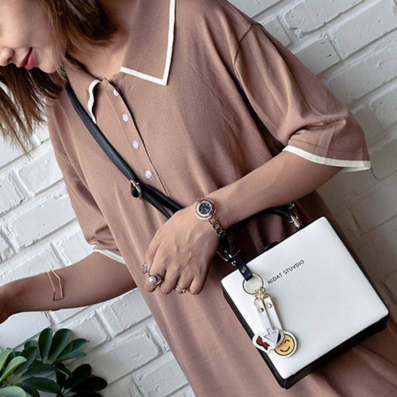 Black white new Small Bag female version of high quality PU fashion beautif O3P3