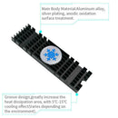 Aluminium Alloy PCIe NVMe M.2 2280 SSD Heatsinks Memory Cooling Fin (Black)