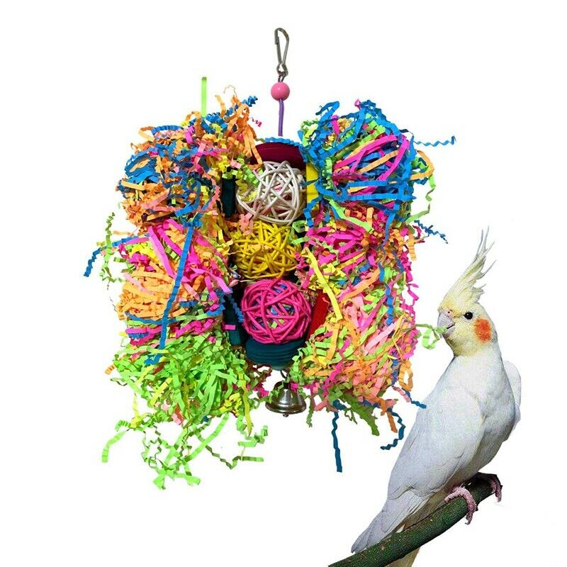 1 Pcs Bird Parrot Toys Natural Wood Bird Swing Climbing Chewing Standing Ha