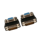 2 Pieces 90 Degree DVI 24+5 Male to 15 Pin VGA Female Adapter Converter