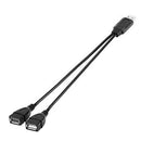USB Splitter Cable, USB 2.0 A Male to Dual USB Female Jack Y Splitter Charg