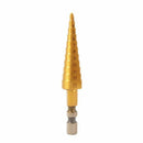 1/4 inch Hex Shank HSS High Speed Steel Titanium Coated Step Drill Bit 3-13