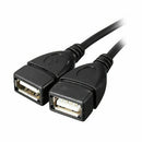 1x USB 2.0 A Male To 2 Dual Female Jack Y Splitter Power Hub Adapter Cable C3X1