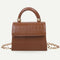 Women Mini Shoulder Bag Alligator PU Tote Chain Crossbody Pouch (Brown)