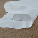 White Linen/Cotton Hemstitched Cocktail Napkins Cloth Coasters 55X55CM