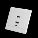 Dual USB Ports Wall Socket Charger AC/DC Power Adapter Plug Outlet Plate Panel