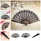 Black Spanish Style Dance Party Wedding Lace Silk Folding Hand Held Flower Fan l