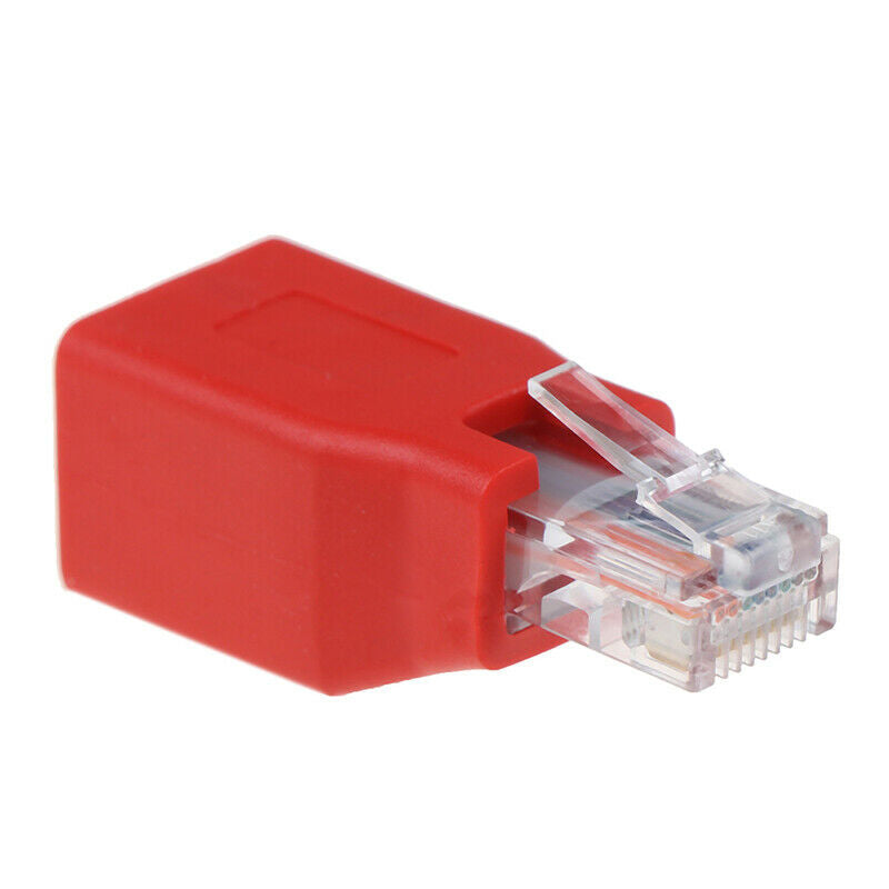 RJ45 Male to Female Connected Crossover Cable  Adapter Conver zq