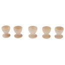 Set of 5pcs Natural Wooden Easter Egg Cup Stand Handicraft Home Decorative