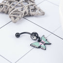 Fashion Butterfly Button Body Piercing Navel Ring Stainless Steel Jewelry