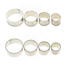 4 pcs Stainless Steel Round Circle Cookie Fondant Cake Mould Cutter Tool Gw