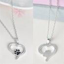 Hollow Pet Paw Print Necklace Cute Animal Dog Cat Pendant Necklace Jewelry  Z