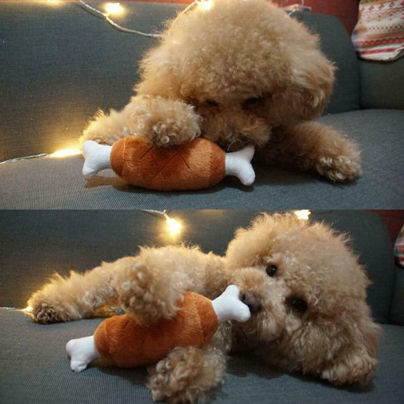 Cute Dog Puppy Toys Chicken Legs Design Small Dogs Chew Squeak Plush Sound Toys