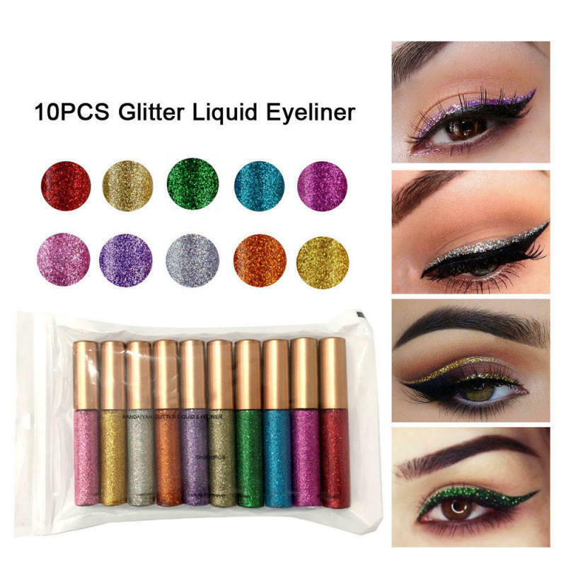 10 Color/Set Liquid Glitter Eyeliner Set Makeup Cosmetics For Women Lady  CEH