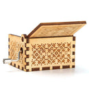 Retro Carved Hand Cranked Music Box Wooden Manual Birthday Gift Home Decor