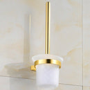 Wall Mounted Aluminium Toilet Brush Holder & Glass Brush Holder Set for Bat V5K7