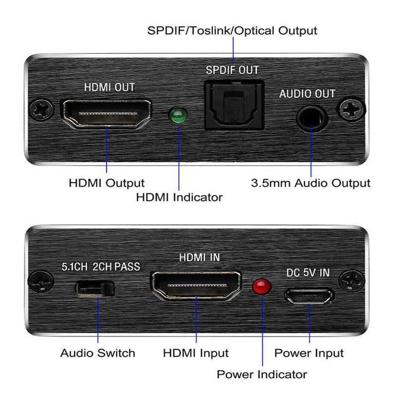 4K X 2K P HDMI To HDMI +SPDIF+Audio RCA Stereo Extractor Converter Splitter