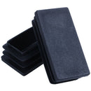 Plastic Rectangle Blanking End Tube Caps Inserts 25x50mm 30pcs Black
