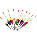 10Pcs Fishing Floats Set Buoy Bobber Fluctuate Mix Size Color float buoy pe R1K6