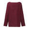 Women T-Shirt Long Sleeve Solid Cotton And Linen Ladies Tops (Wine Red L) A