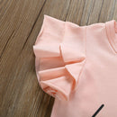 Summer Girl Clothes Set Short Fashion Pink Tops Plaid Short Pants Clothes S