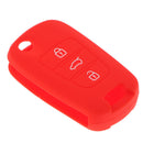 Silicone Car Remote Key Case Smart 3 Buttons Auto Key Case For Hyundai Kia Red