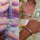 Couple Germanium Titanium Steel Elastic Bracelet Stretch Bracelet Bangle Fo X4W3