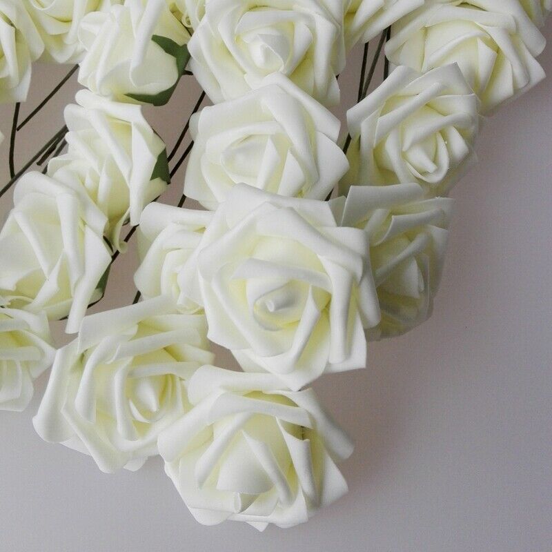 1 X Artificial 10 pieces Bouquets of flowers Rose white Deco Wedding House