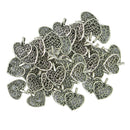 100 Piece Alloy Filigree Heart Pendant Jewelry Making Charms Findings for DIY