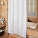 Simple Style Bathroom Partition White Shower Curtain Keyhole Rustproof Ring