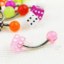 10Pcs Dice Navel Rings Barbell Belly Button Piercing Body Jewelry Multicolor