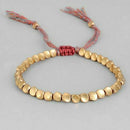 Handmade Tibetan Braided Cotton Copper Beads Lucky Rope Bracelet Jewelry Xmas