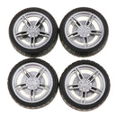 4 Pieces 40mm Wheel Rims Rubber Tyres for RC Drift Car DIY Kits Replacement