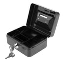 Creative Portable Metal Storage Container Safe Lock Box Money Coffer Black