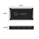 USB Switch Selector 2 Computers Sharing 4 USB 3.0 for Mouse Keyboard Scanne