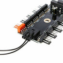 1Pc IDE Molex 1 To 10 Way PWM Cooling Fan Hub 12V 4-Pin Power Socket PCB Ad