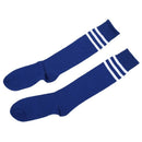 Old School White Stripe on Blue Knee High Athletic Sports Tube Sock U5C6