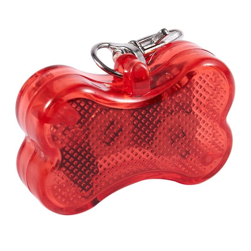 Flashing Flasher Blinking Led Bone Shape Dog Cat Tag Pet Safety Collar Ligh Y2X2
