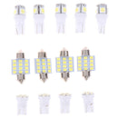 13Pcs Car White LED Lights Kit for Stock Interior & Dome & License Plate Lamp OZ