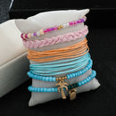 6pcs Boho Ethnic Weave Rope Bracelet DIY Beads Bangles Jewelry (Style 6) A