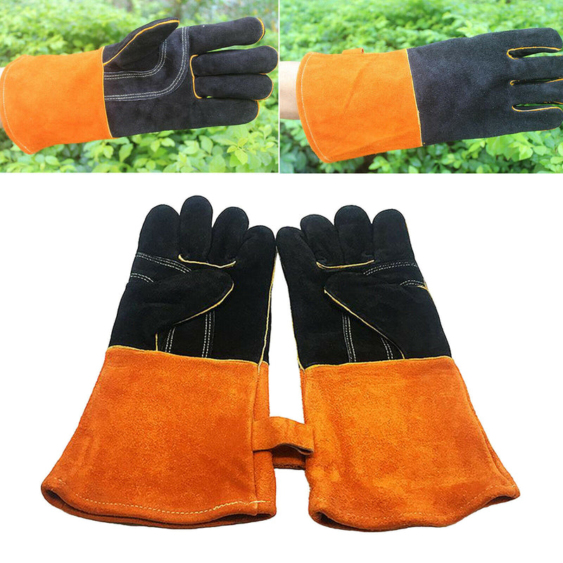 Leather Welding Gloves Heat Resistant Work Glove Grill Oven Blacksmith